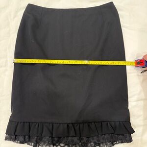 Versace Black Pencil Skirt with Ruffle Hem